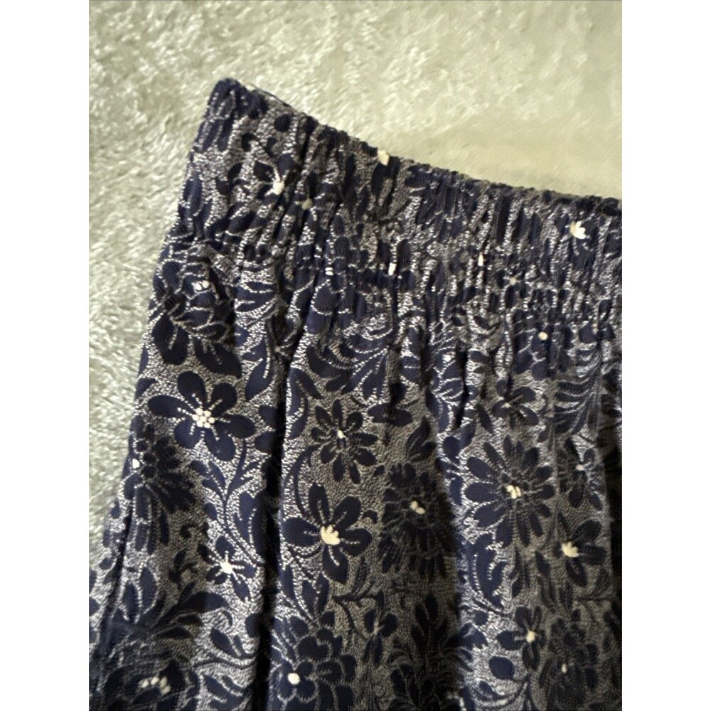 Blue White Floral Ditsy Print Wide Leg Palazzo Pants High Waist Size XS - Picture 5 of 15